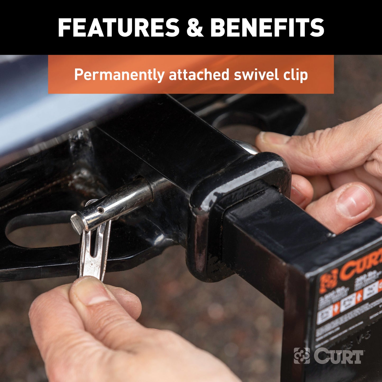 CURT 1/2" Swivel Hitch Pin (1-1/4" Receiver, Stainless, Packaged) - 23581