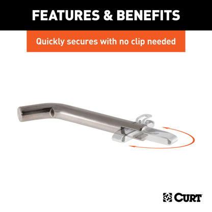 CURT 1/2" Swivel Hitch Pin (1-1/4" Receiver, Stainless, Packaged) - 23581
