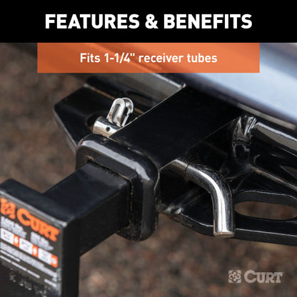 CURT 1/2" Swivel Hitch Pin (1-1/4" Receiver, Stainless, Packaged) - 23581