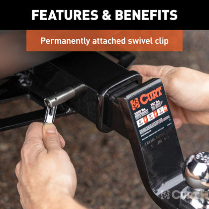CURT 5/8" Swivel Hitch Pin (2" Receiver, Stainless, Packaged) - 23582