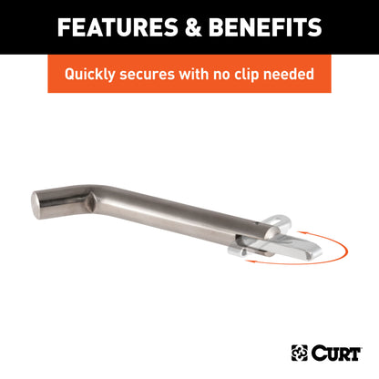 CURT 5/8" Swivel Hitch Pin (2" Receiver, Stainless, Packaged) - 23582