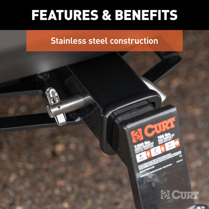 CURT 5/8" Swivel Hitch Pin (2" Receiver, Stainless, Packaged) - 23582