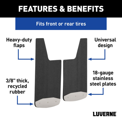 Luverne Universal Front or Rear 14" x 23" Textured Rubber Mud Guards (2 Flaps)
