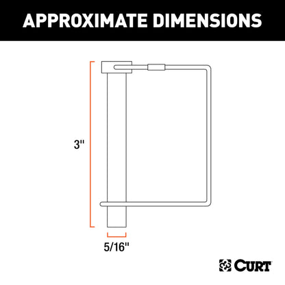 CURT 5/16" Safety Pin (3" Pin Length, Packaged) - 25011