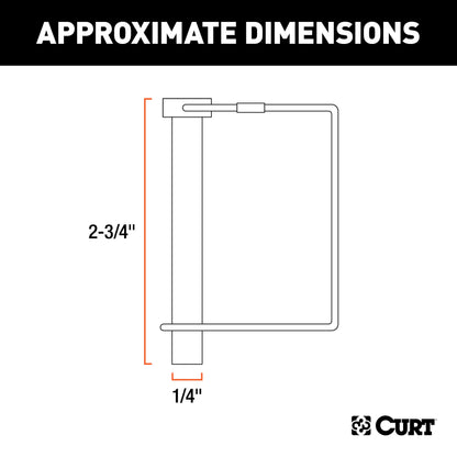 CURT 1/4" Safety Pin (2-3/4" Pin Length, Packaged) - 25081
