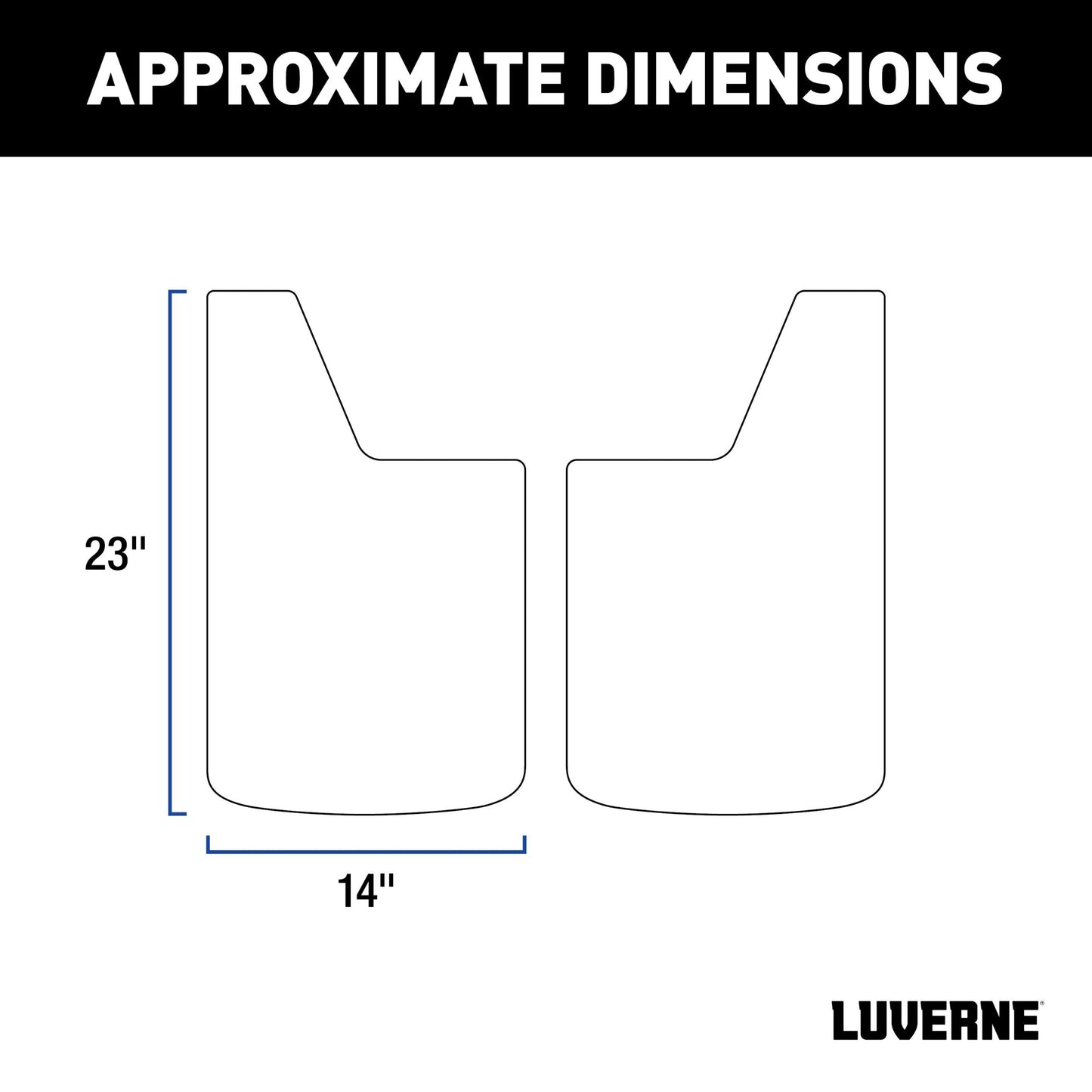 Luverne Universal Front or Rear 14" x 23" Textured Rubber Mud Guards (2 Flaps)
