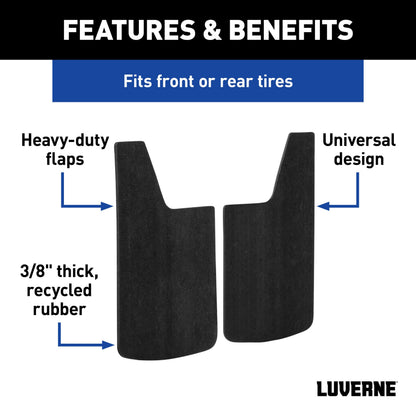 Luverne Universal Front or Rear 14" x 23" Textured Rubber Mud Guards (2 Flaps)