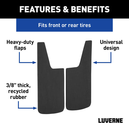 Luverne Universal Front or Rear 12" x 20" Textured Rubber Mud Guards (2 Flaps)