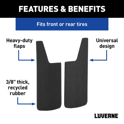 Luverne Universal Front or Rear 12" x 23" Textured Rubber Mud Guards (2 Flaps)