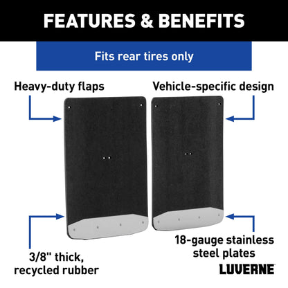 Luverne Rear Dually 20" x 23" Textured Rubber Mud Guards, Select Ram 3500 (2 Flaps)