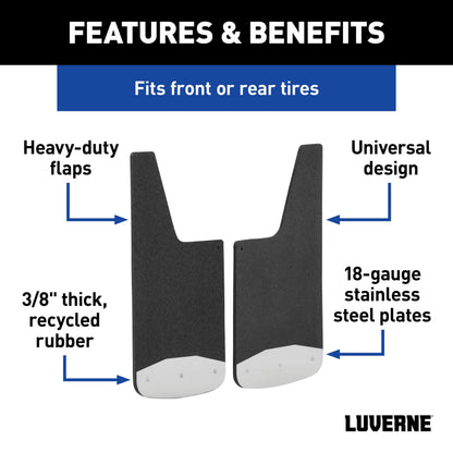 Luverne Universal Front or Rear 12" x 20" Textured Rubber Mud Guards (2 Flaps)