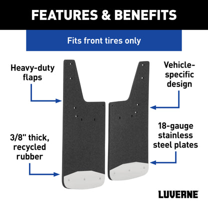 Luverne Front 12" x 23" Rubber Mud Guards, Chevy Silverado 2500, 3500 HD (2 Flaps)