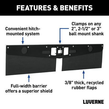 Luverne 15" Long Hitch-Mounted Textured Rubber Tow Guard (Fits 2", 2-1/2" or 3" Shank)