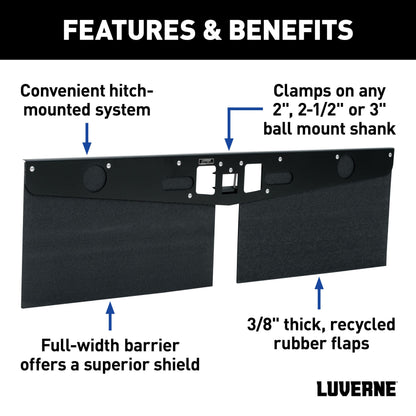 Luverne 20" Long Hitch-Mounted Textured Rubber Tow Guard (Fits 2", 2-1/2" or 3" Shank)