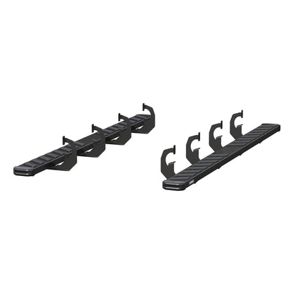 ARIES NovaTrac 6-in x 91-in Black E-Coat Steel Running Boards for Chevrolet/GMC Silverado/Sierra 1500, 2500 HD, 3500 HD Crew Cab (2007-2019) - 2554001