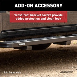 ARIES NovaTrac 6-in x 75-in Black E-Coat Steel Running Boards for Chevrolet/GMC Double Cab (2007-2019) - 2554006