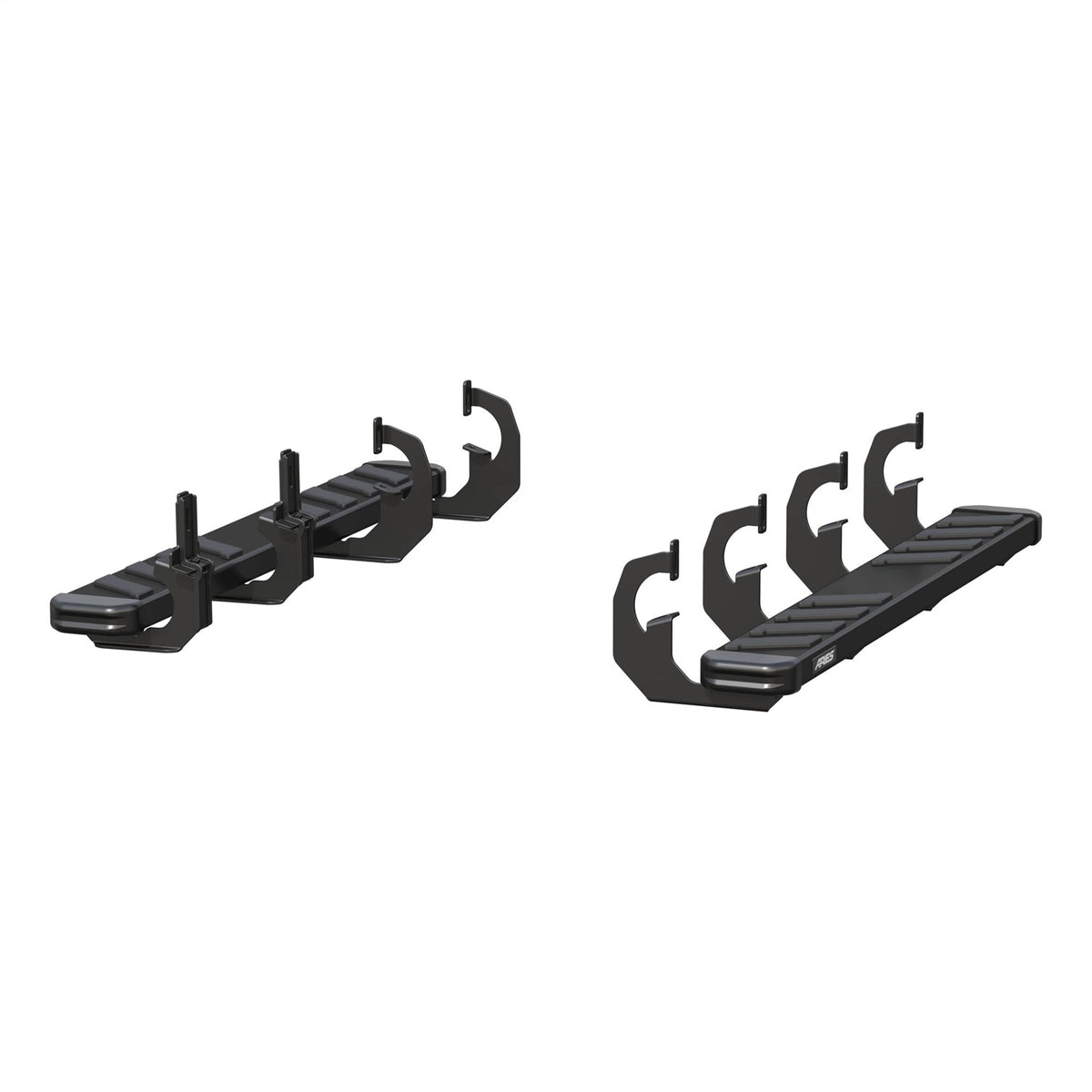 ARIES NovaTrac 6-in x 53-in Black E-Coat Steel Running Boards for Chevrolet/GMC Silverado/Sierra 2500 HD, 3500 HD Regular Cab (2007-2019) - 2554010