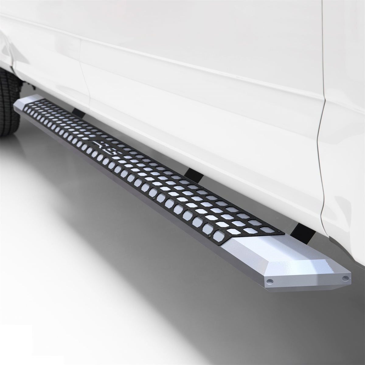 ARIES AdvantEDGE Chrome Aluminum 91-in Truck Running Boards for Ford F-250/F-350/F-450 Super Duty SuperCrew (1999-2016) - 2555024
