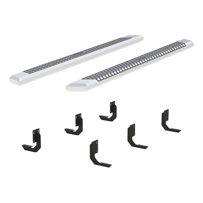 ARIES AdvantEDGE Chrome Aluminum 91-in Truck Running Boards for Ford F-250/F-350/F-450 Super Duty SuperCrew (1999-2016) - 2555024