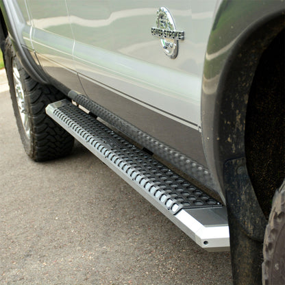 ARIES AdvantEDGE Chrome Aluminum 91-in Truck Running Boards for Ford F-250/F-350/F-450 Super Duty SuperCrew (1999-2016) - 2555024