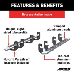 ARIES AdvantEDGE Chrome Aluminum 91-in Truck Running Boards for Dodge/RAM 2500/3500 (2010-2026) - 2555026