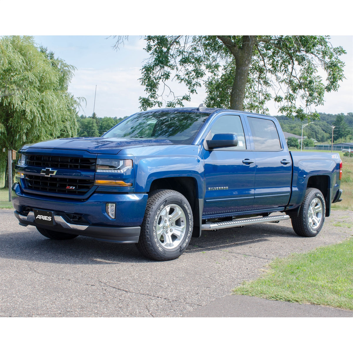 ARIES AdvantEDGE Chrome Aluminum 91-in Truck Running Boards for Chevrolet/GMC Silverado/Sierra 2500 HD, 3500 HD Crew Cab/Double Cab (2007-2019) - 2555046