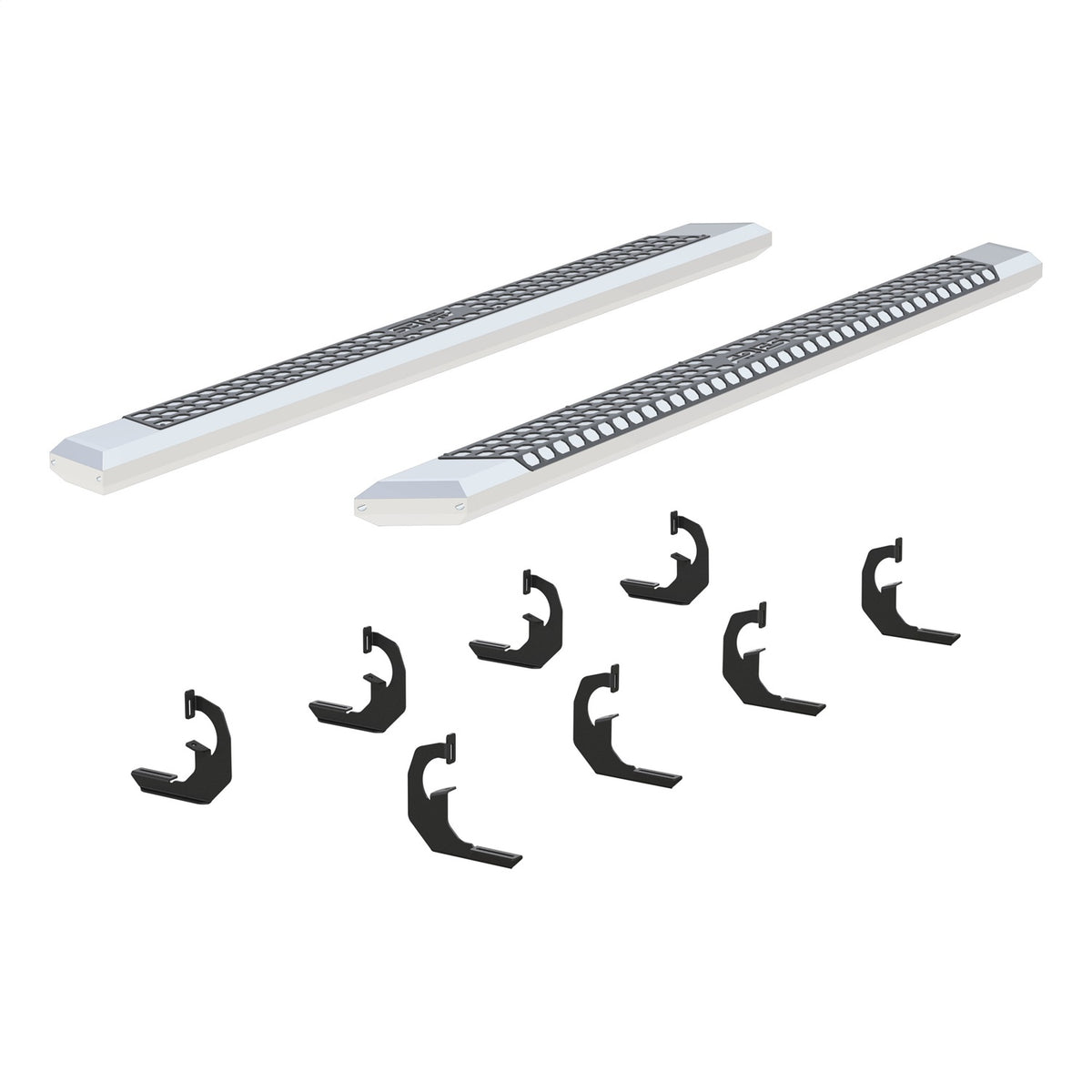 ARIES AdvantEDGE Chrome Aluminum 91-in Truck Running Boards for Chevrolet/GMC Silverado/Sierra 1500, 2500 HD, 3500 HD Crew Cab (2007-2019) - 2555047