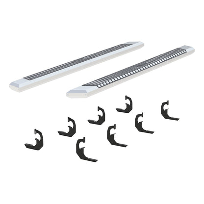 ARIES AdvantEDGE Chrome Aluminum 91-in Truck Running Boards for Chevrolet/GMC Silverado/Sierra 1500, 2500 HD, 3500 HD Crew Cab (2007-2019) - 2555047