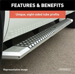 ARIES AdvantEDGE Chrome Aluminum 91-in Truck Running Boards for Chevrolet/GMC Silverado/Sierra 1500, 2500 HD, 3500 HD Crew Cab (2007-2019) - 2555047