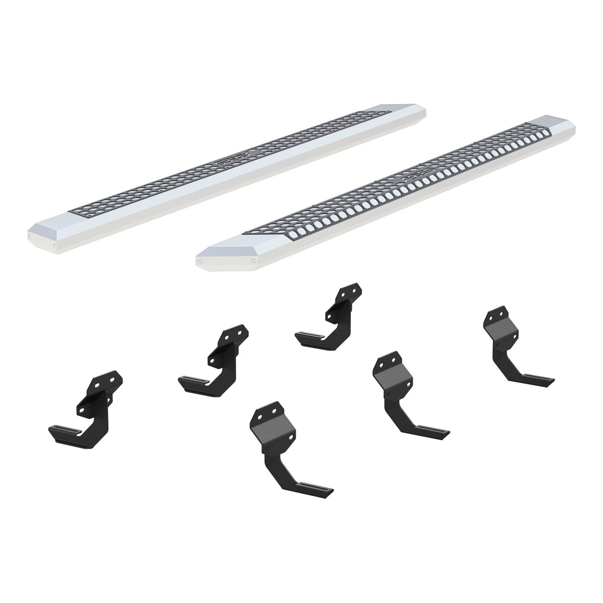 ARIES AdvantEDGE Chrome Aluminum 91-in Truck Running Boards for Ford F-150, F-150 Lightning, F-250/F-350/F-450/F-550 Super Duty (2015-2026) - 2555048