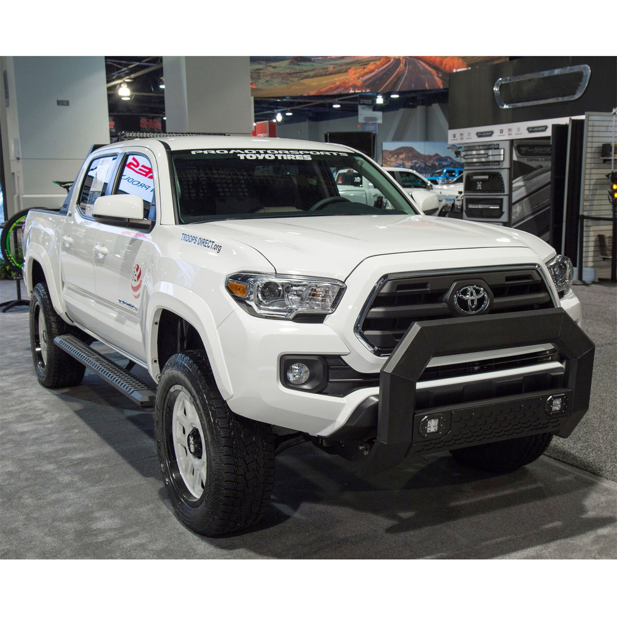 ARIES AdvantEDGE Black Aluminum 85-in Truck Running Boards for Toyota Tacoma Double Cab (2005-2023) - 2556023