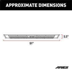ARIES AdvantEDGE Black Aluminum 91-in Truck Running Boards for Ford F-250/F-350/F-450 Super Duty SuperCrew (1999-2016) - 2556024