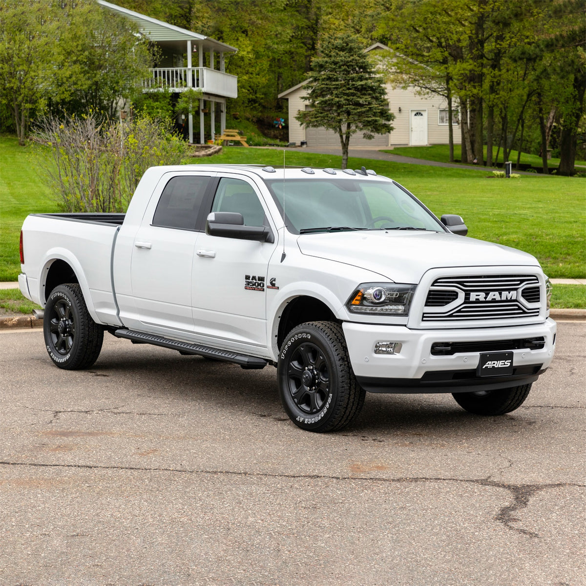 ARIES AdvantEDGE Black Aluminum 91-in Truck Running Boards for Dodge/RAM 2500/3500 (2009-2026) - 2556026