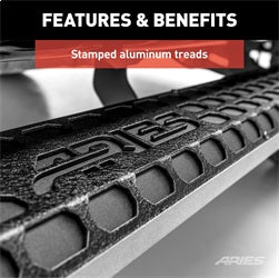 ARIES AdvantEDGE Black Aluminum 75-in Truck Running Boards for Toyota Tacoma Access Cab (2024-2026) - 2556027