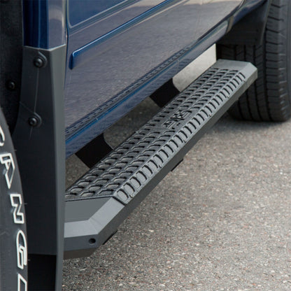 ARIES AdvantEDGE Black Aluminum 91-in Truck Running Boards for Chevrolet/GMC Silverado/Sierra 1500, 2500 HD, 3500 HD Crew Cab (2007-2019) - 2556047