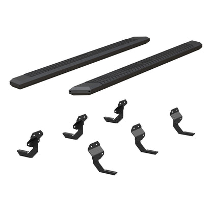 ARIES AdvantEDGE Black Aluminum 91-in Truck Running Boards for Ford F-150, F-150 Lightning, F-250/F-350/F-450/F-550 Super Duty (2015-2026) - 2556048