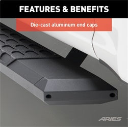 ARIES AdvantEDGE Black Aluminum 91-in Truck Running Boards for RAM 1500 Crew Cab (2019-2026) - 2556049