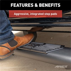 ARIES AscentStep Black Steel 5.5 x 85-in Truck Running Boards for Ford F-150 SuperCrew (2007-2014) - 2558009