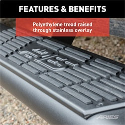 ARIES AscentStep Black Steel 5.5 x 75-in Truck Running Boards for Toyota Tacoma Access Cab/Double Cab (2024-2026) - 2558027