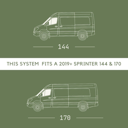 Vanspeed Mule Carrier + Passenger Side Mounting Plate for Mercedes Sprinter 144/170 (2019+) - VNSPD-031H