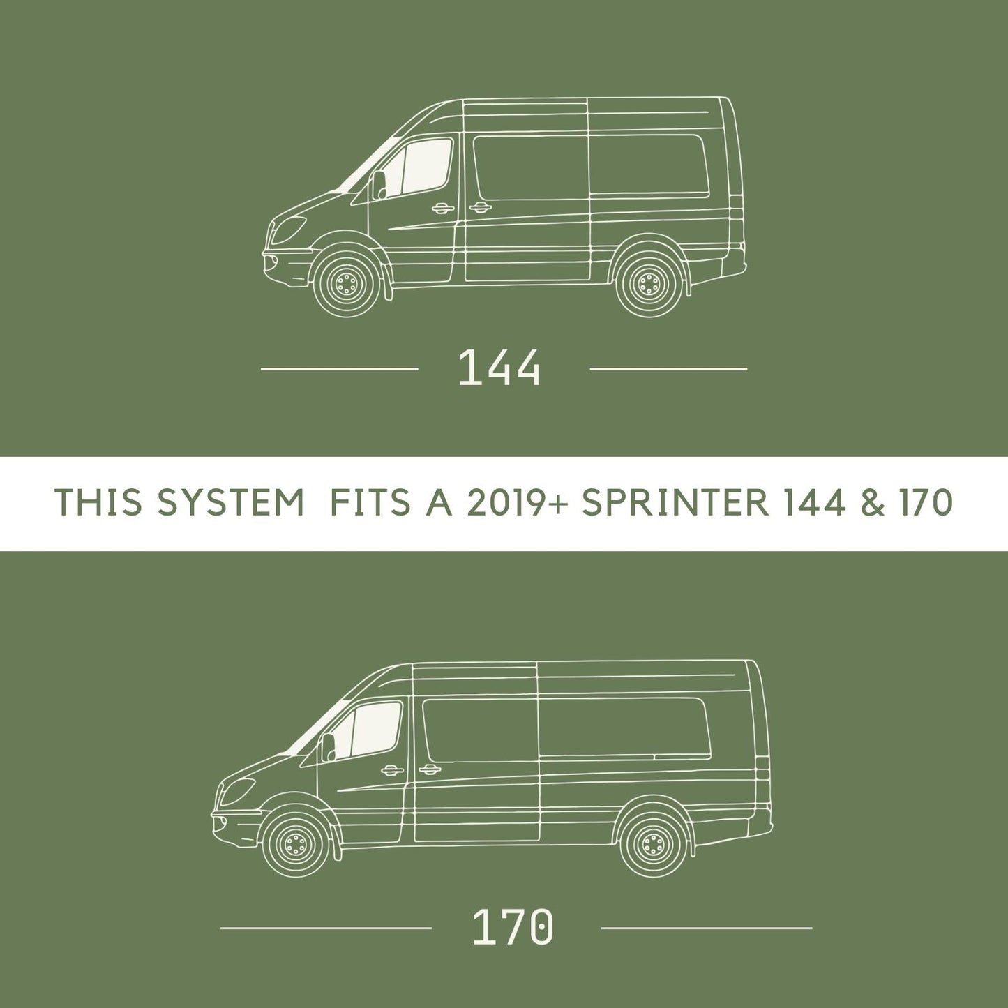 Vanspeed Mule Carrier + Driver Side Tire Carrier for Mercedes Sprinter 144/170 (2019+) - VNSPD-031C