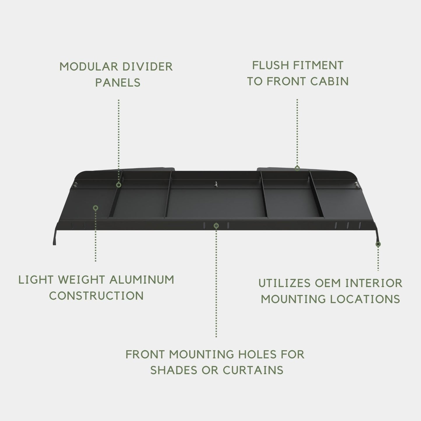 Vanspeed Headliner Shelf - Overhead Cab Storage for Mercedes Sprinter 144/170 (2008+) - VNSPD-026