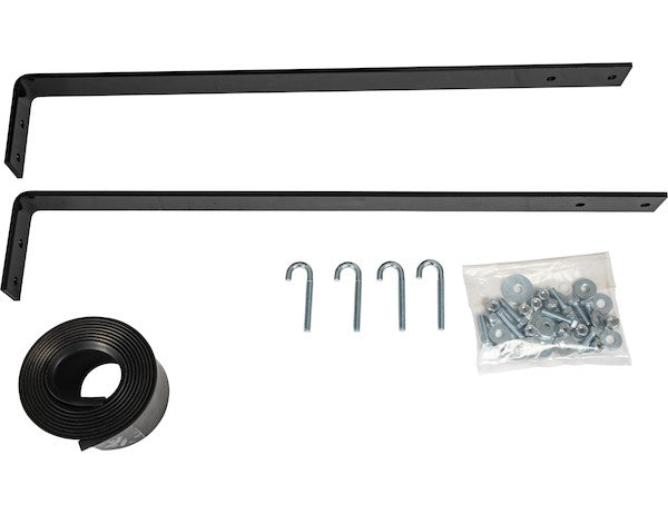 Buyers Products 96-in x 18-in x 16-in Gloss Black Diamond Tread Aluminum Topsider Truck Box with Flip-Up Doors - 1721770
