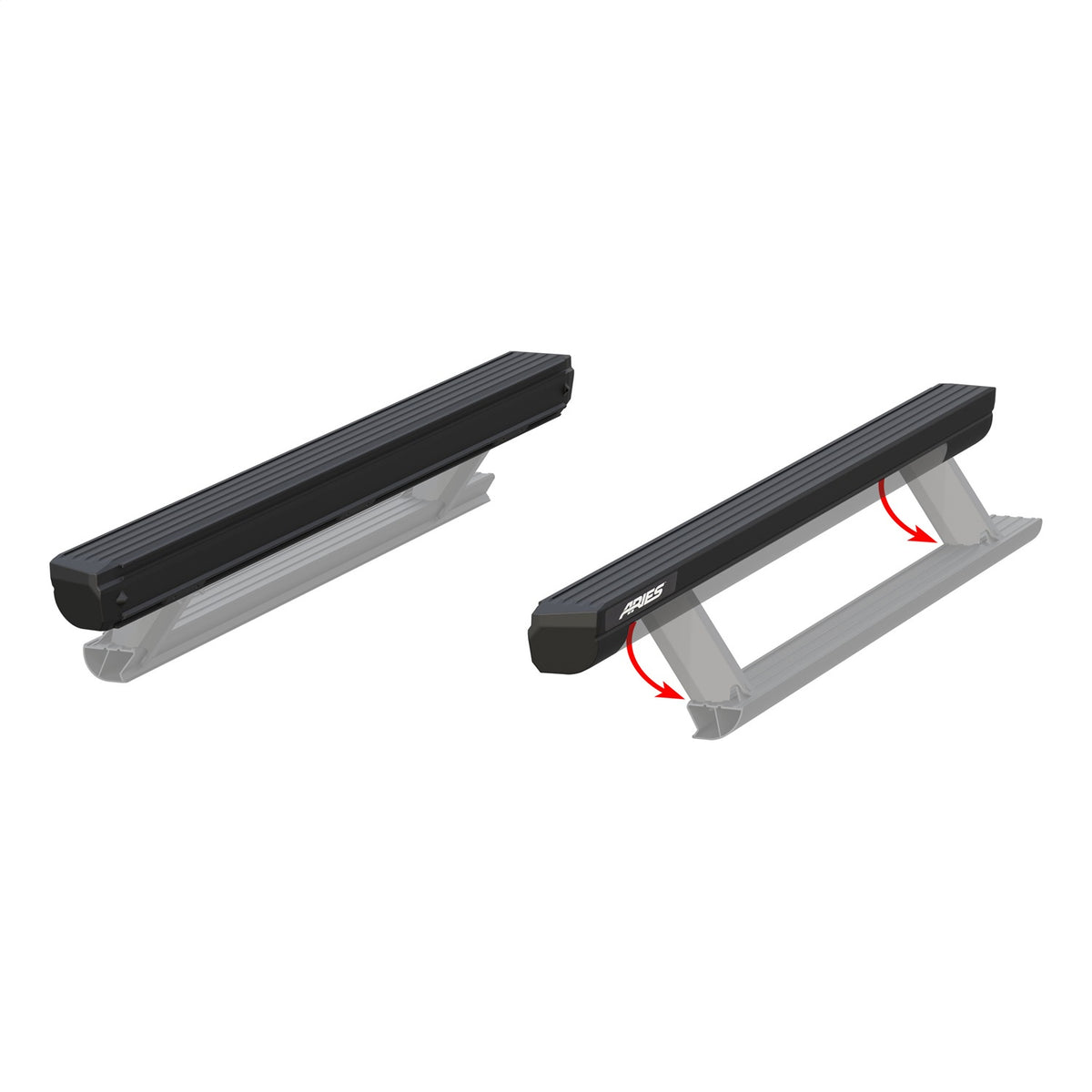 ARIES ActionTrac 69.6-in Powered Running Boards (No Brackets) for Chevrolet/GMC Canyon/Colorado and Toyota Tacoma Access Cab/Extended Cab (2005-2023) - 3025165