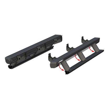 ARIES ActionTrac 83.6-in Retractable Powered Running Boards for Dodge/RAM 1500 Classic, 1500/2500/3500 Crew Cab (2009-2026) - 3047912