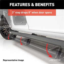 ARIES ActionTrac 83.6-in Retractable Powered Running Boards for Ford Ranger SuperCrew (2019-2026) - 3047923