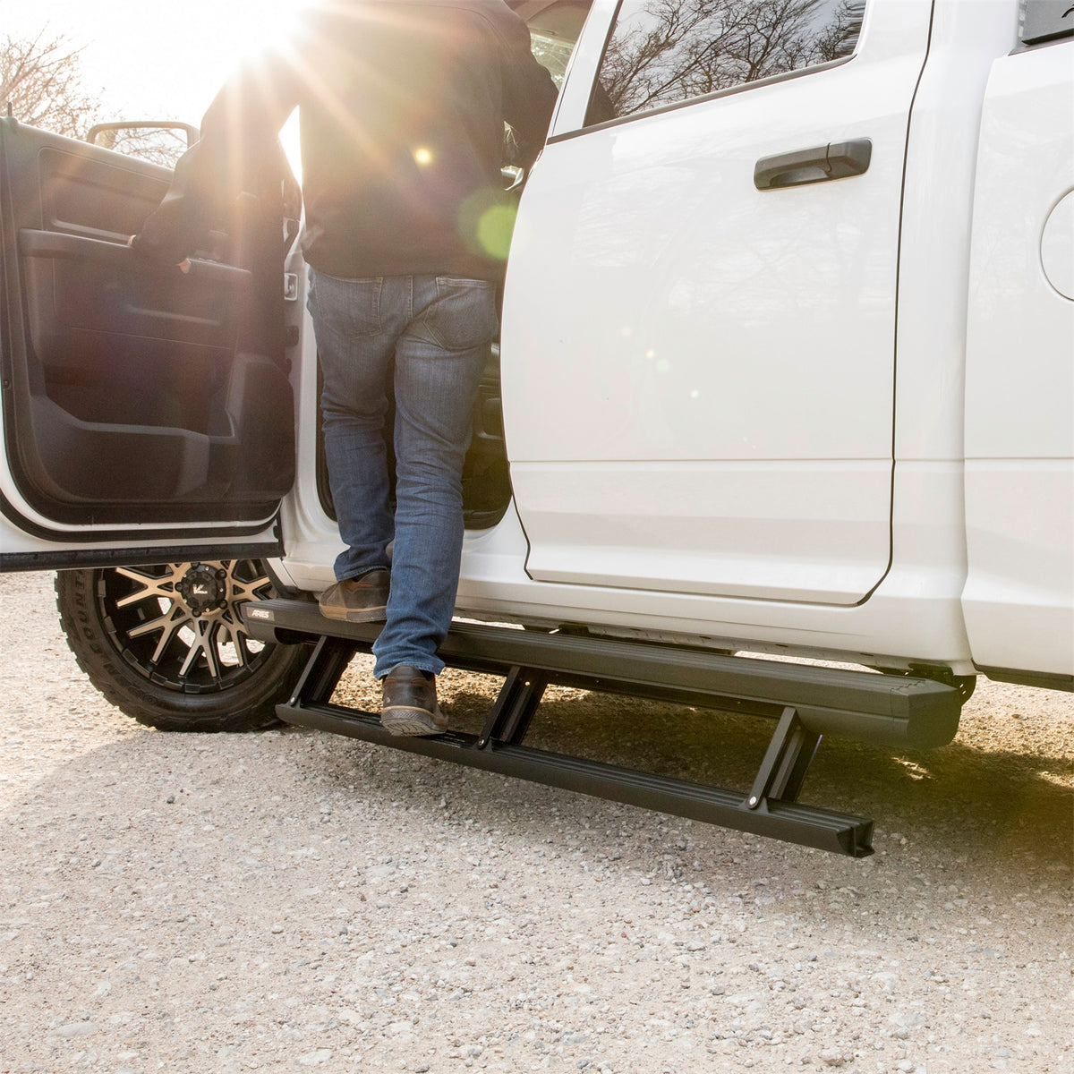 ARIES ActionTrac 87.6-in Retractable Powered Running Boards for RAM 1500 Crew Cab (2019-2026) - 3048314