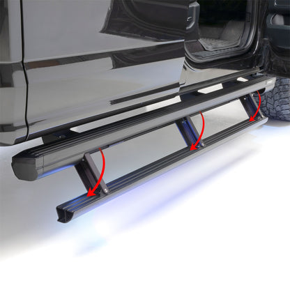 ARIES ActionTrac 87.6-in Retractable Powered Running Boards for Chevrolet/GMC Sierra 1500 Limited, Silverado/Sierra 1500, 2500 HD, 3500 HD (2019-2026) - 3048315