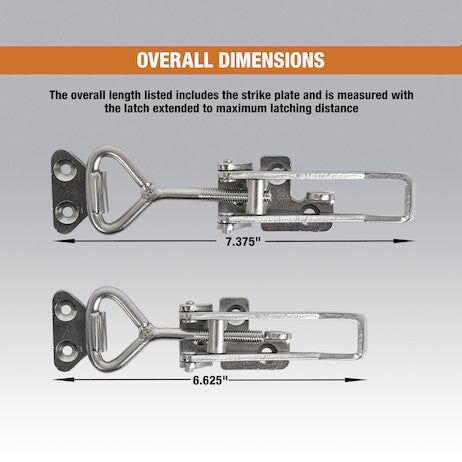 Buyers Products 6" Heavy Duty Stainless Steel Adjustable-Grip Draw Latch - 3049352