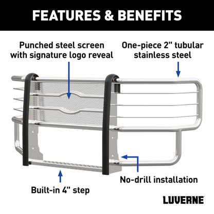 Luverne Prowler Max Polished Stainless Grille Guard, Select Ford F-250, F-350 Super Duty